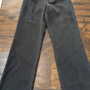 NWOT Flying Monkey High Rise Straight Faux Leather Waistband Jeans Black Sz 28